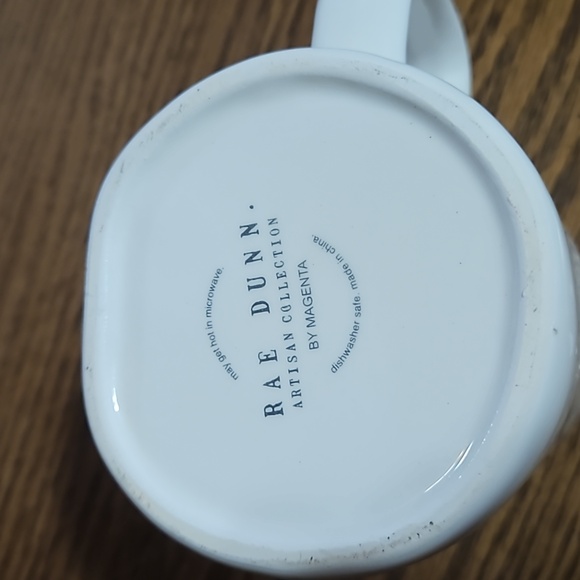 RAE DUNN "CHUG" Mug -White w/Teal Blue Interior-Artisan Collection Magenta - Picture 6 of 6